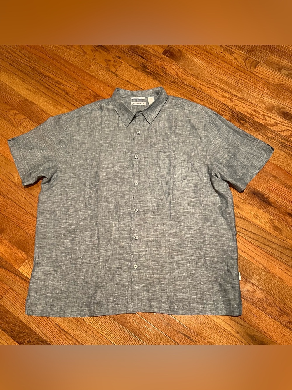 Cubavera Short-Sleeve Button-Up Shirt - Blue-Grey